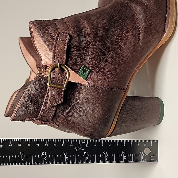 El Naturalista Colibri Bootie Ankle Boots Block Heels Side Zip Brown Leather 40 - Picture 16 of 16